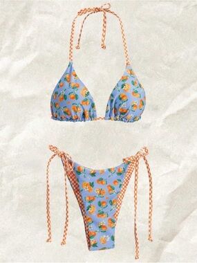 Citrus Print String Bikini size M